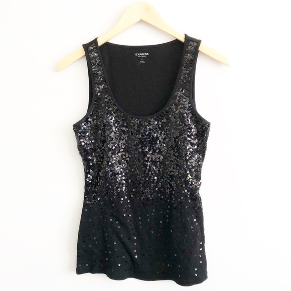 Express Tops - Express Black Sexy Basic Ribbed Tank Top